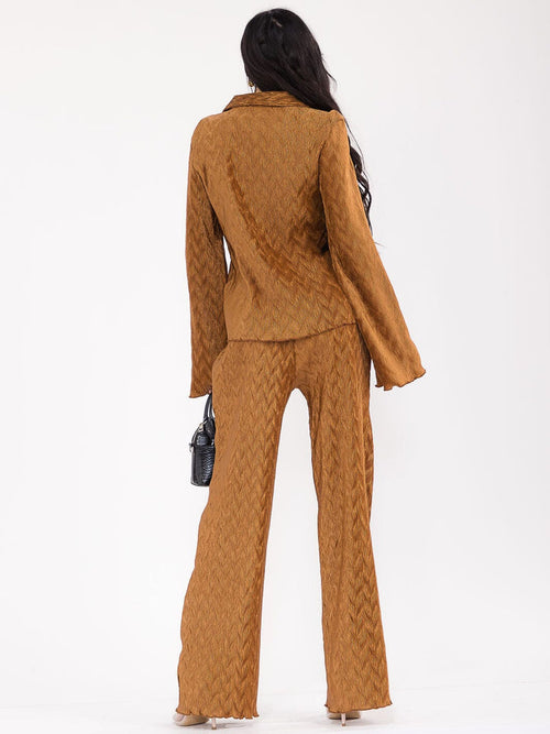 Coco lined two piece setWOMEN'S LONG SLEEVE BLOUSE &amp; ELASTIC WAIST PANTS DETAILED 2PC. SET 6 total items&nbsp;
