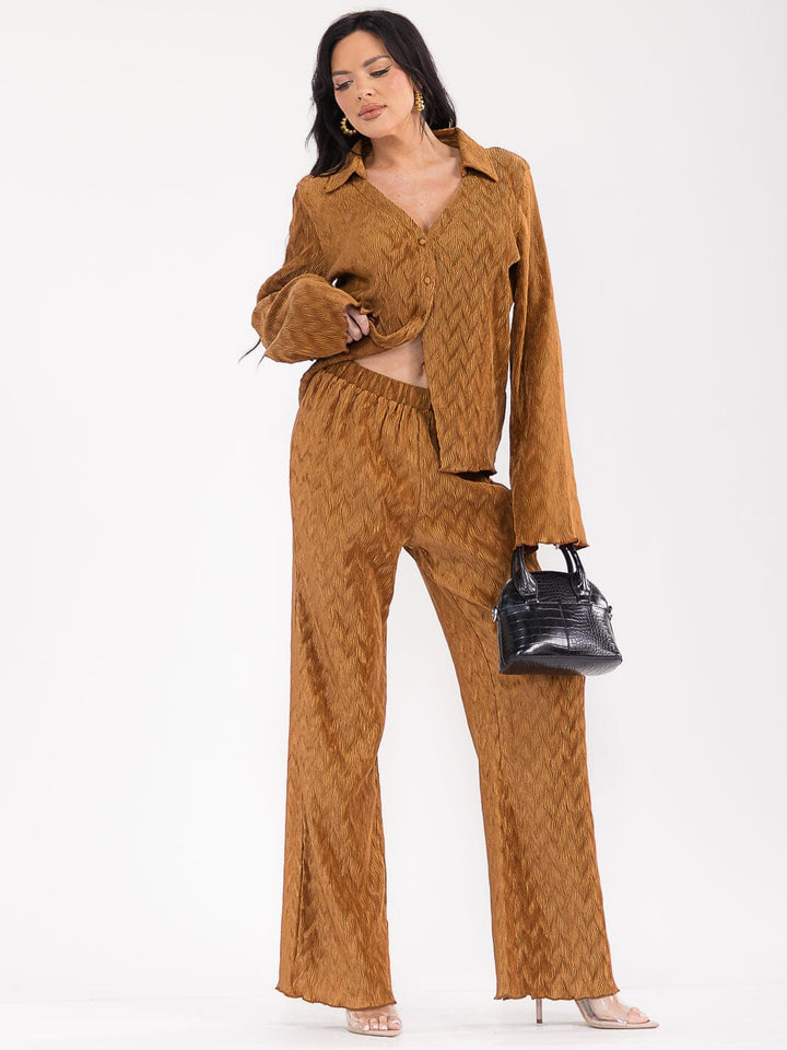 Coco lined two piece setWOMEN'S LONG SLEEVE BLOUSE &amp; ELASTIC WAIST PANTS DETAILED 2PC. SET 6 total items&nbsp;