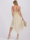 WOMEN'S SLEEVELESS OPEN BACK HIGH-LOW MIDI DRESS