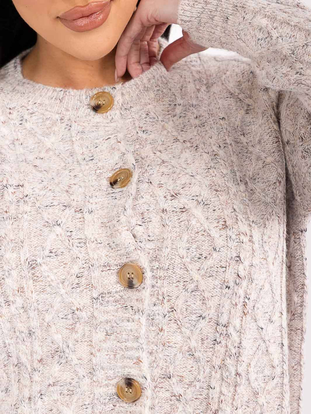 WOMEN'S LONG SLEEVE BUTTON UP DETAILED KNIT SWEATER 6 pack